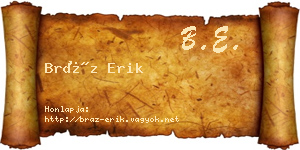 Bráz Erik névjegykártya